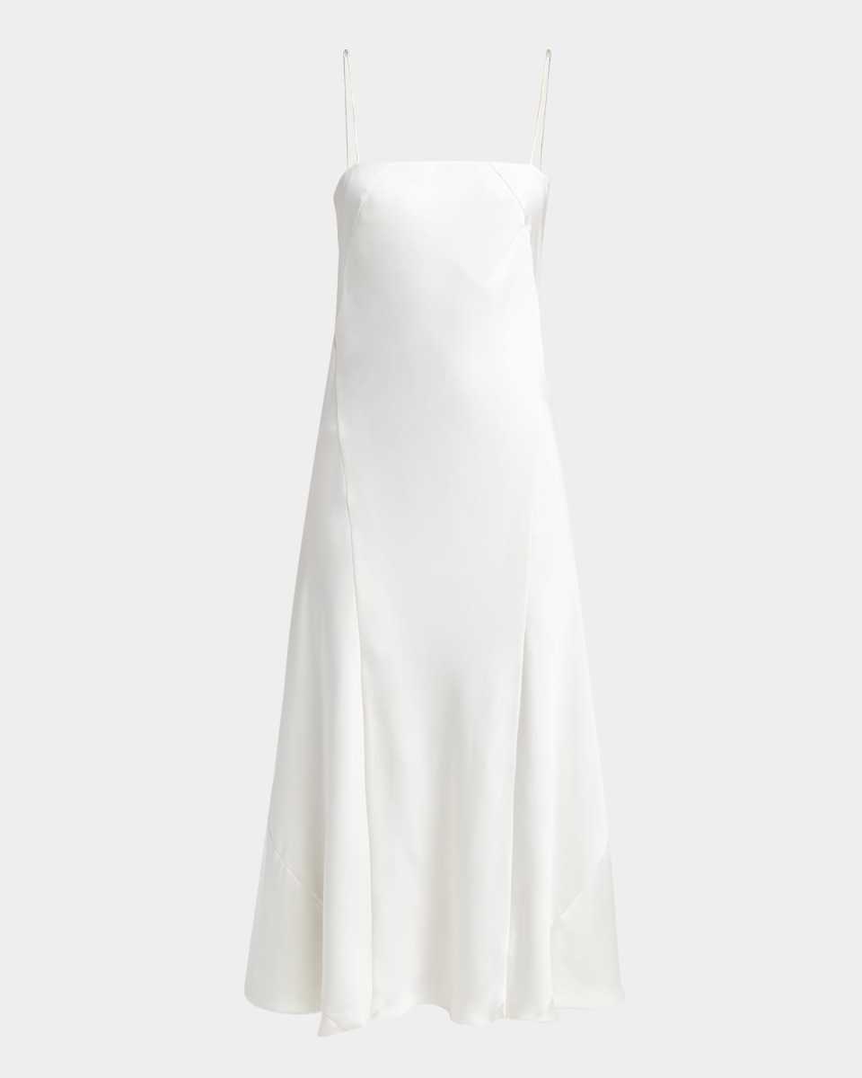 Double Silk Satin Spaghetti-Strap Maxi Dress